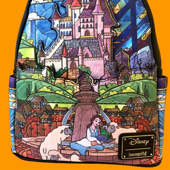 Disney Loungefly Princess Castle Beauty & the Beast BELLE Mini Backpack new - Picture 12 of 16